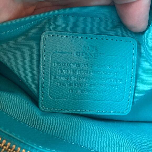 Coach Purse Handbag Satchel Turquoise - Picture 8 of 10